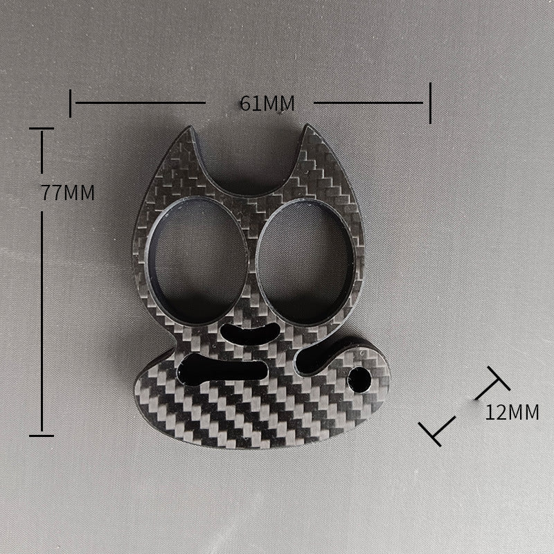 Carbon Fiber Knuckle Duster Four Finger Security Boxing Window Breaking EDC Tool - Image 11