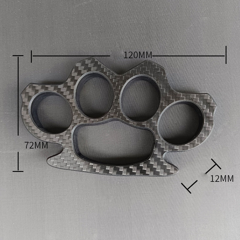 Carbon Fiber Knuckle Duster Four Finger Security Boxing Window Breaking EDC Tool - Image 13