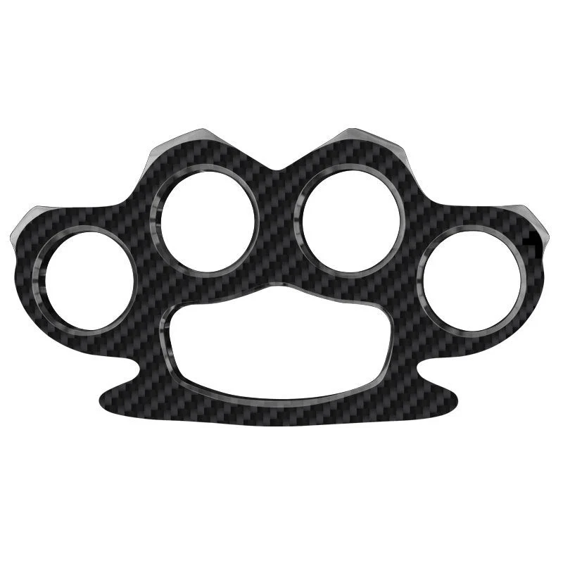 Carbon Fiber Knuckle Duster Four Finger Security Boxing Window Breaking EDC Tool - Image 3