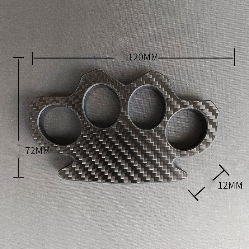 Carbon Fiber Knuckle Duster Four Finger Security Boxing Window Breaking EDC Tool - Image 5
