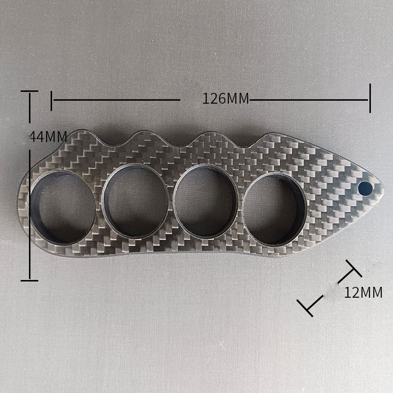 Carbon Fiber Knuckle Duster Four Finger Security Boxing Window Breaking EDC Tool - Image 6