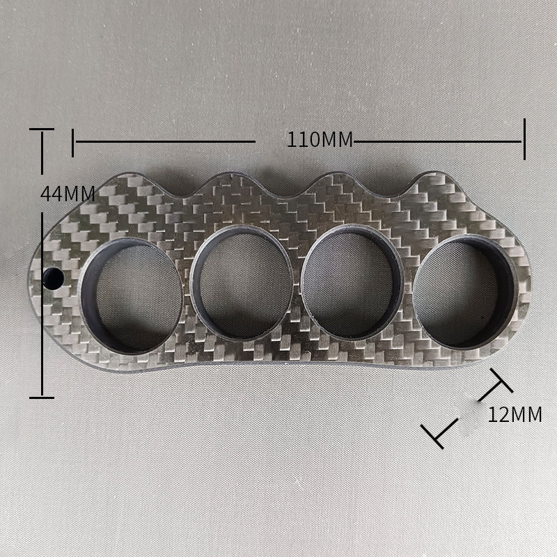 Carbon Fiber Knuckle Duster Four Finger Security Boxing Window Breaking EDC Tool - Image 7
