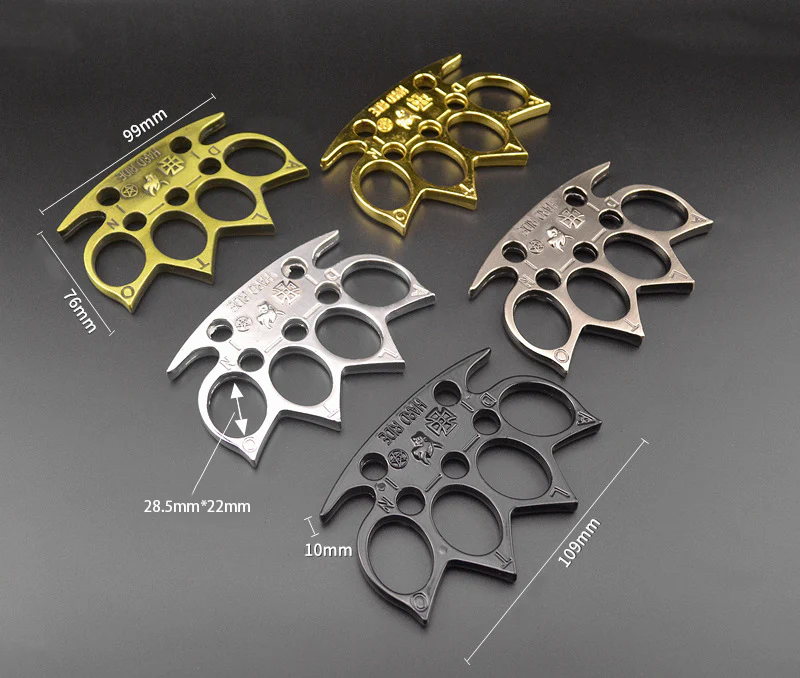 Cattle-Brass Knuckle Duster Boxing Four Finger Buckle Defense Window Breaker Outdoor EDC Tool - Image 3