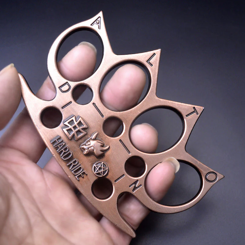 Cattle-Brass Knuckle Duster Boxing Four Finger Buckle Defense Window Breaker Outdoor EDC Tool - Image 7