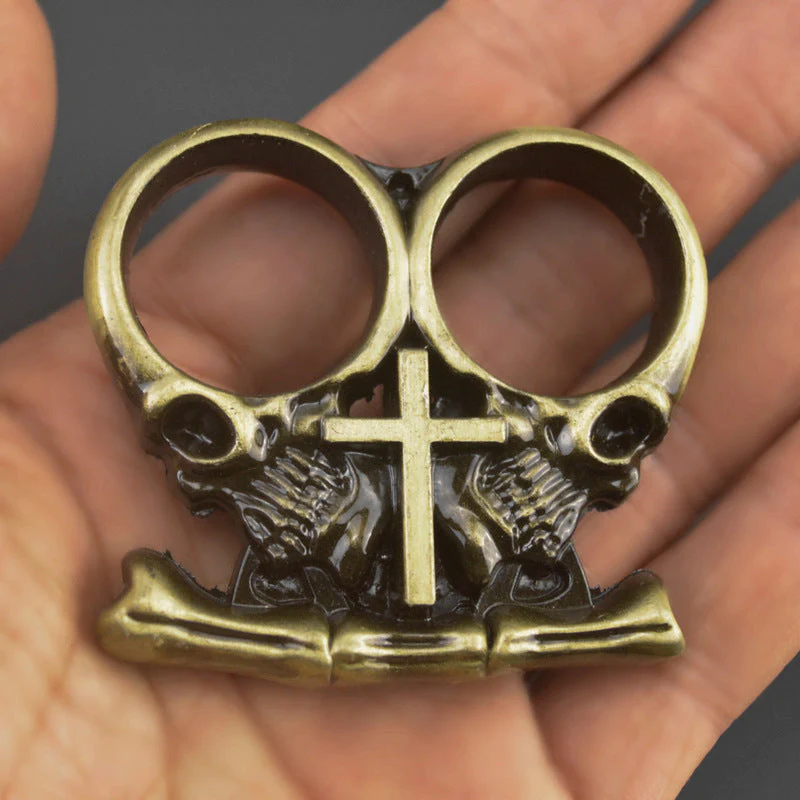 Portable Knuckle Duster Boxing Defense Window Breaker Two Finger Buckle Combat Fighting EDC Tool - Image 4