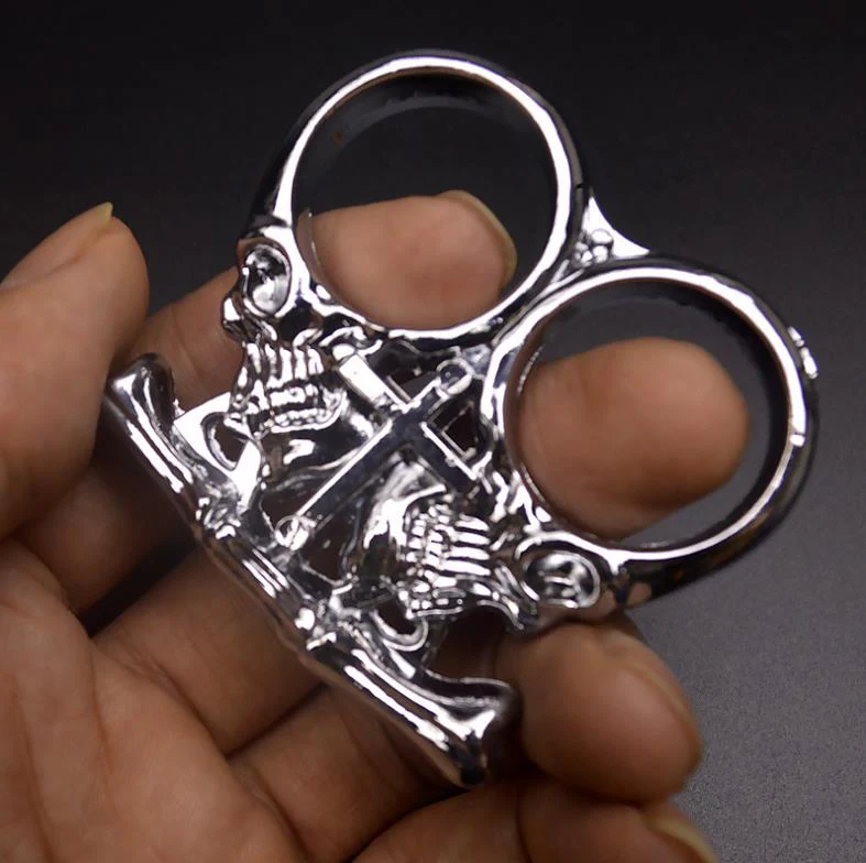 Portable Knuckle Duster Boxing Defense Window Breaker Two Finger Buckle Combat Fighting EDC Tool - Image 5