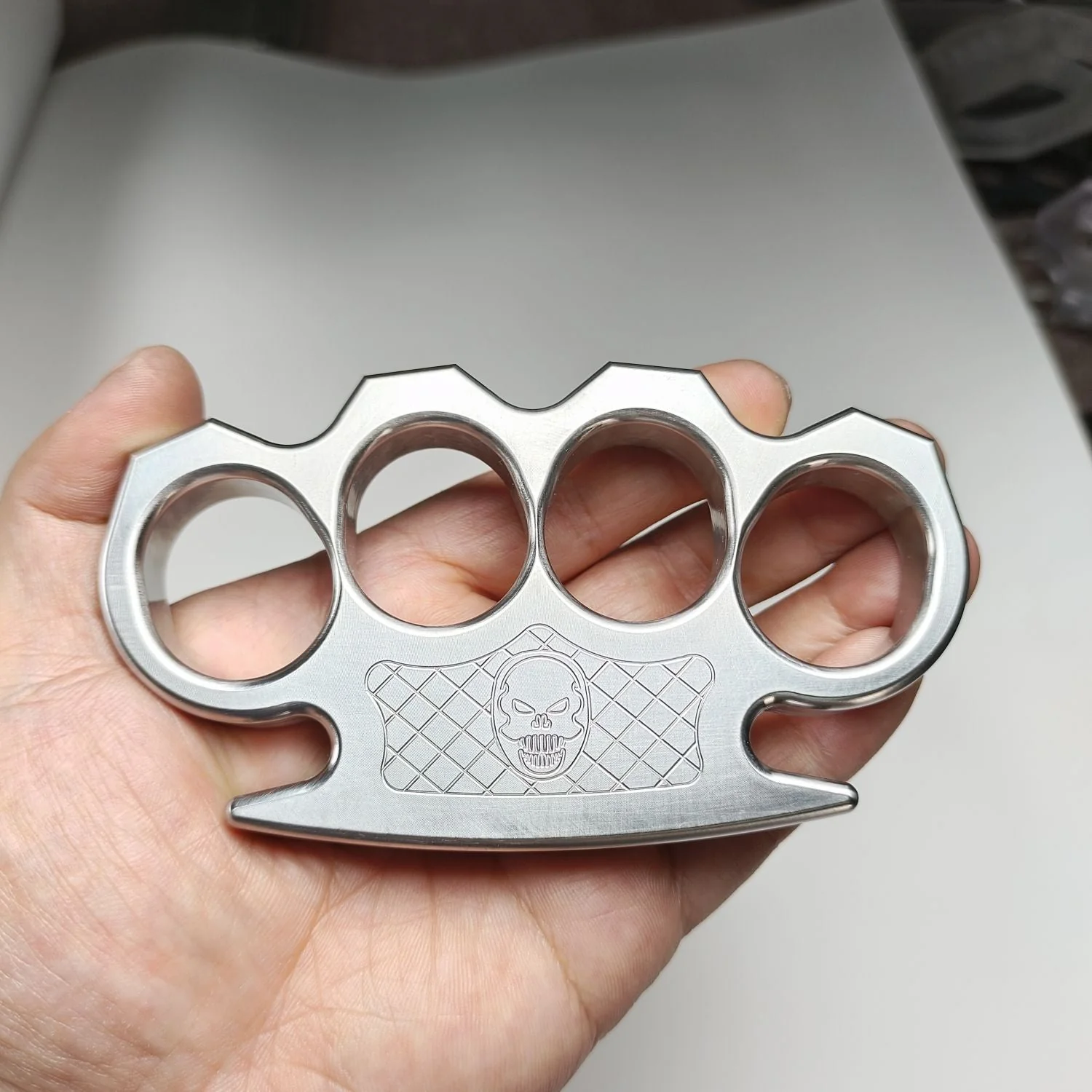 Classic Solid Stainless Steel Knuckle Duster Boxing Four Finger Buckle Defense Window Breaker Outdoor EDC Tool - Image 6
