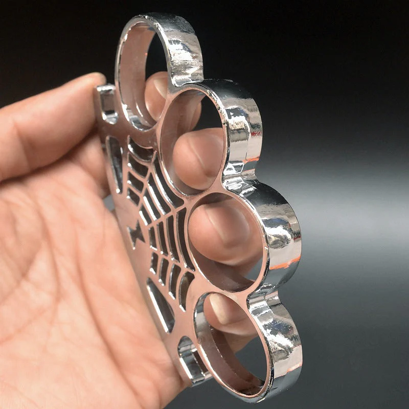 Cobweb Metal Brass Knuckle Duster Boxing Four Finger Buckle Defense Window Breaker Outdoor EDC Tool - Image 11