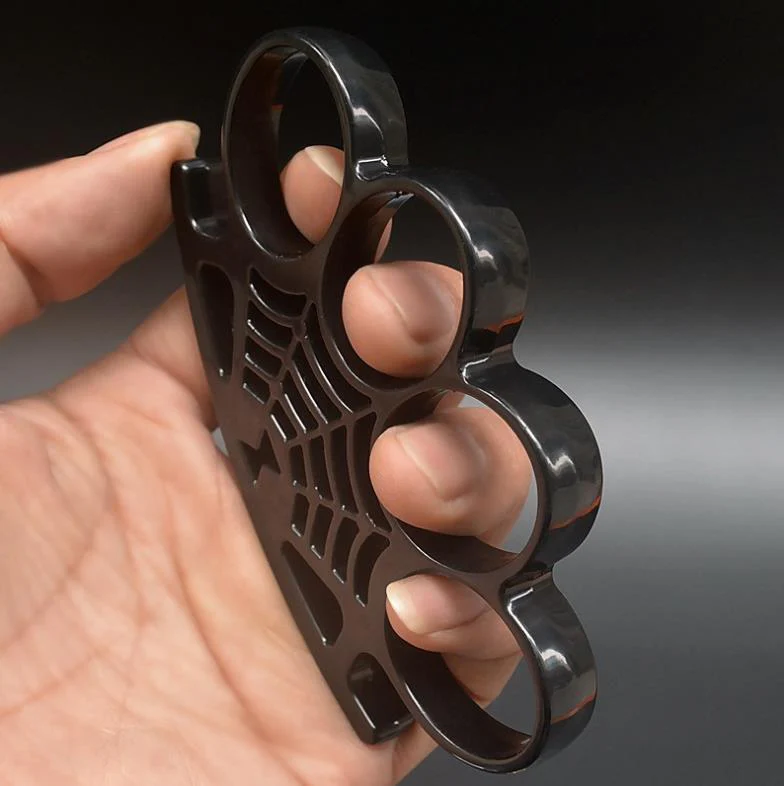 Cobweb Metal Brass Knuckle Duster Boxing Four Finger Buckle Defense Window Breaker Outdoor EDC Tool - Image 7
