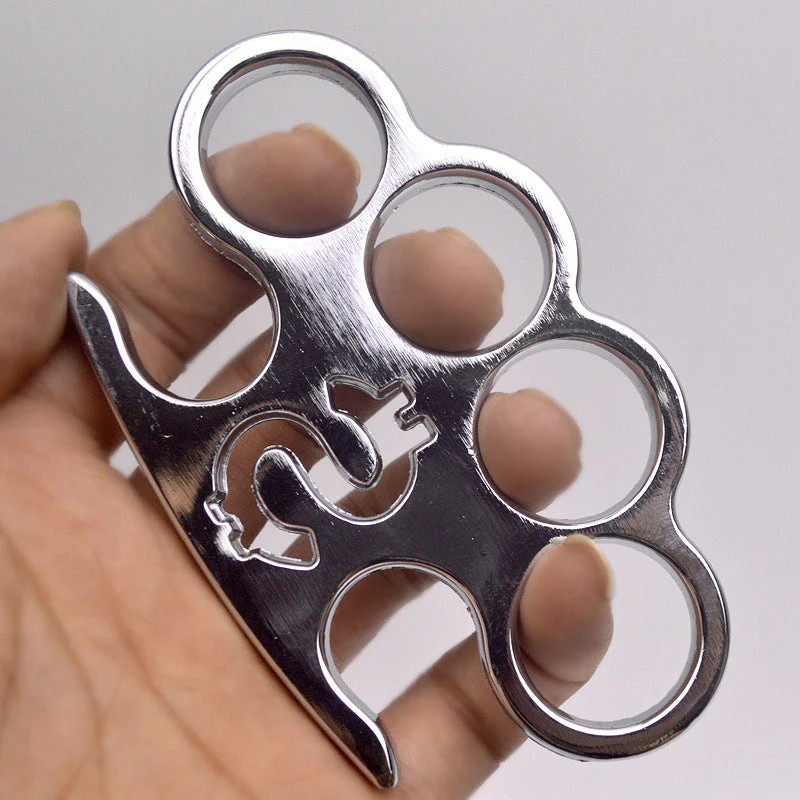 Snake- Brass Knuckle Duster Boxing Four Finger Buckle Defense Window Breaker EDC Tool - Image 5