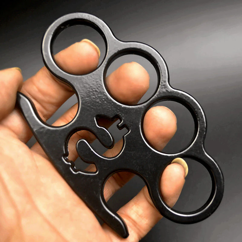 Snake- Brass Knuckle Duster Boxing Four Finger Buckle Defense Window Breaker EDC Tool - Image 6