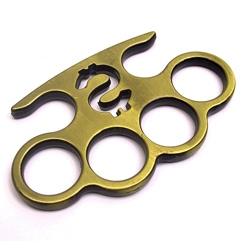 Snake- Brass Knuckle Duster Boxing Four Finger Buckle Defense Window Breaker EDC Tool - Image 8
