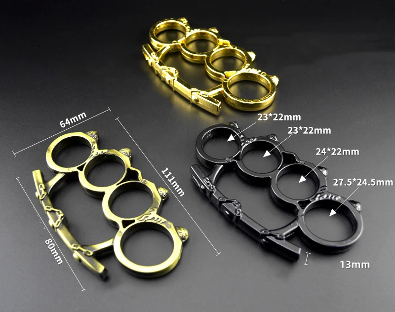Creative Personalized Knuckle Duster Boxing Four Finger Buckle Defense Window Breaker Outdoor EDC Tool - Image 3