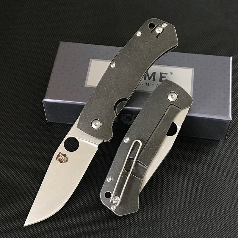 D2 Blade Folding Knife Titanium Handle Outdoor Tactical Knives - Image 3