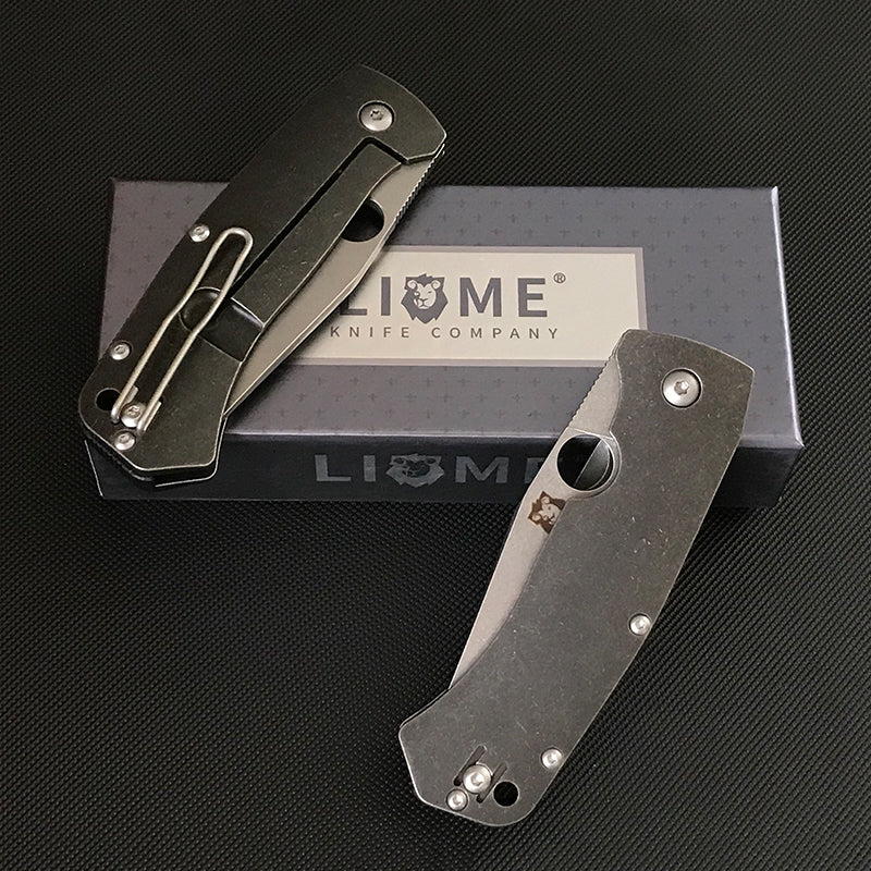 D2 Blade Folding Knife Titanium Handle Outdoor Tactical Knives - Image 4