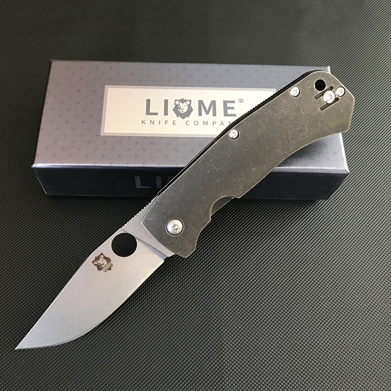 D2 Blade Folding Knife Titanium Handle Outdoor Tactical Knives - Image 5