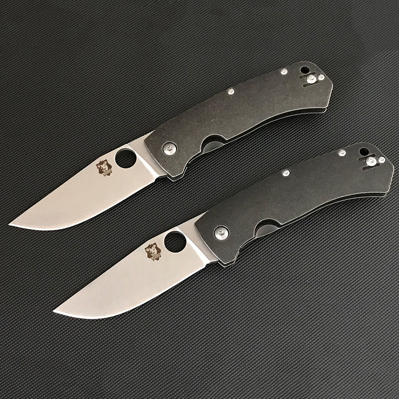 D2 Blade Folding Knife Titanium Handle Outdoor Tactical Knives - Image 7