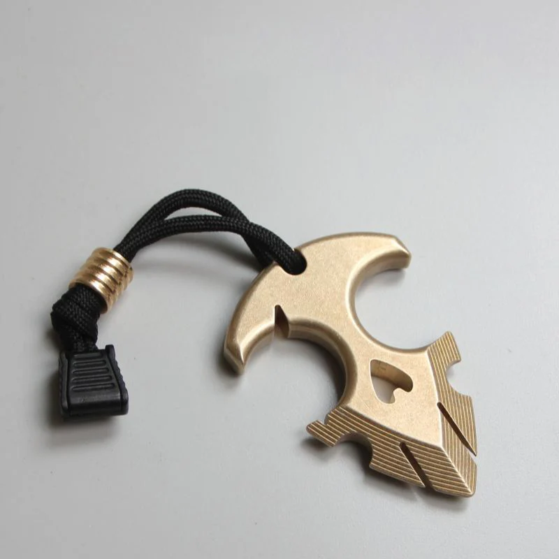 Doomsday Brass Knuckle Duster Hiking Self Defense EDC Pendant
