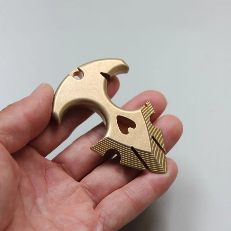 Doomsday Brass Knuckle Duster Hiking Self Defense EDC Pendant - Image 2