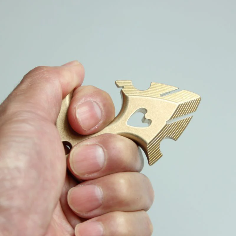 Doomsday Brass Knuckle Duster Hiking Self Defense EDC Pendant - Image 4