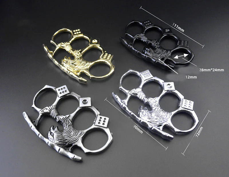 Eagle-Brass Knuckle Duster Boxing Four-finger Buckle Self-defense Window Breaker Outdoor Portable EDC Tool - Image 3