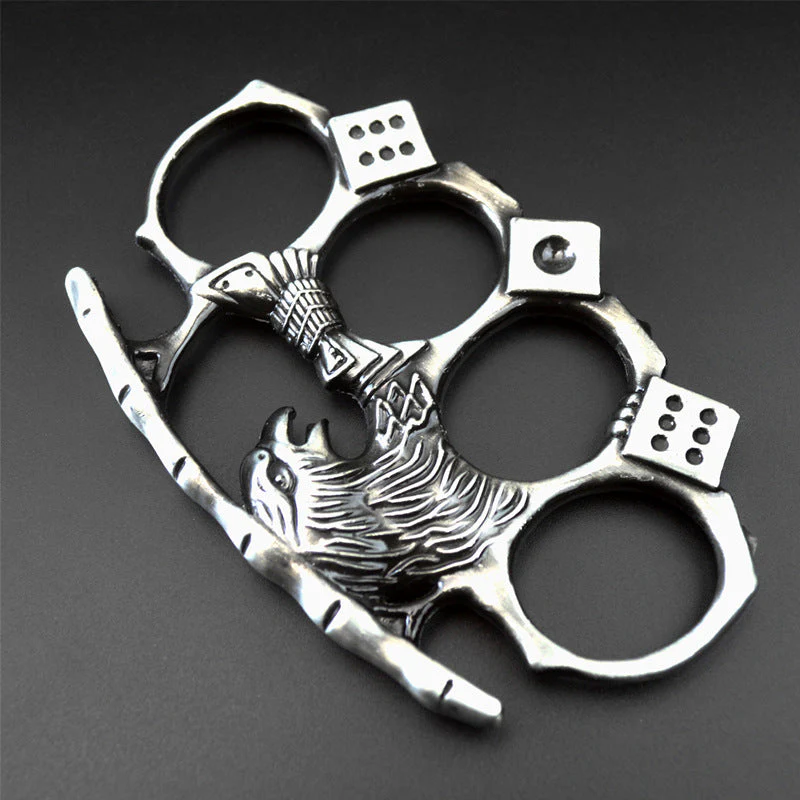 Eagle-Brass Knuckle Duster Boxing Four-finger Buckle Self-defense Window Breaker Outdoor Portable EDC Tool - Image 4