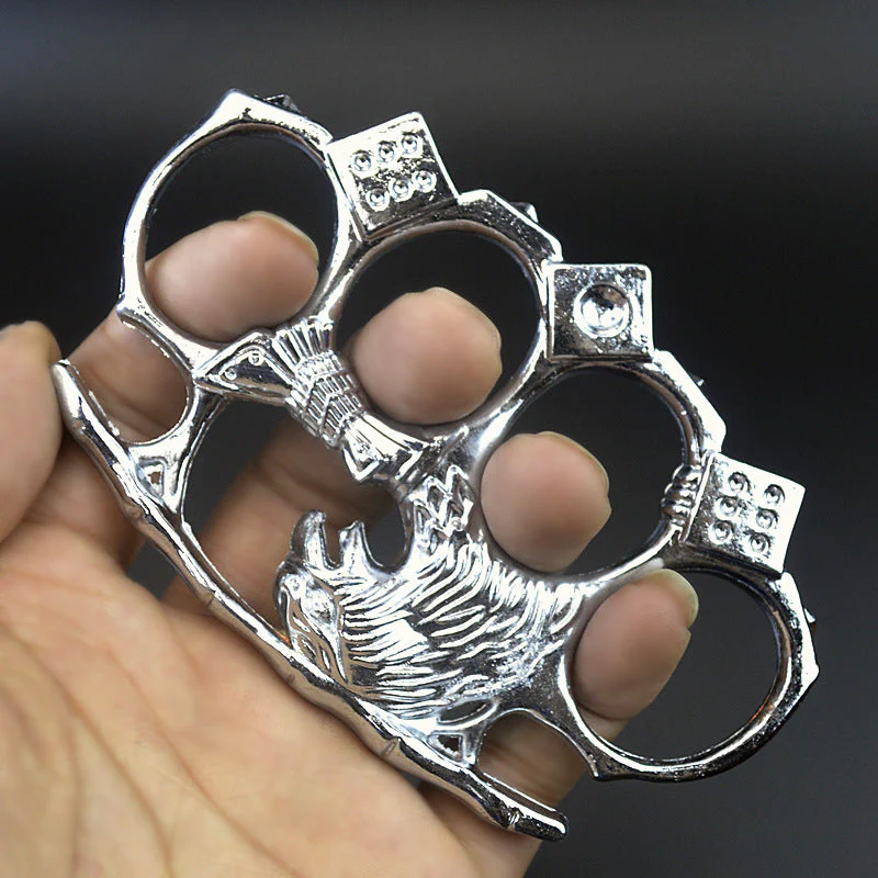 Eagle-Brass Knuckle Duster Boxing Four-finger Buckle Self-defense Window Breaker Outdoor Portable EDC Tool - Image 6