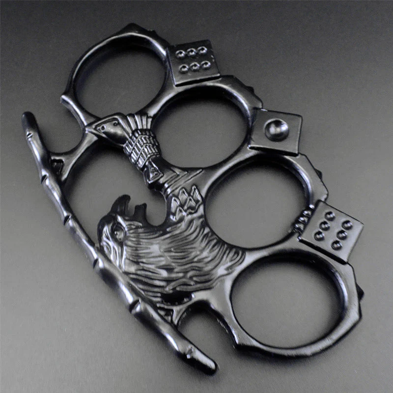 Eagle-Brass Knuckle Duster Boxing Four-finger Buckle Self-defense Window Breaker Outdoor Portable EDC Tool - Image 7