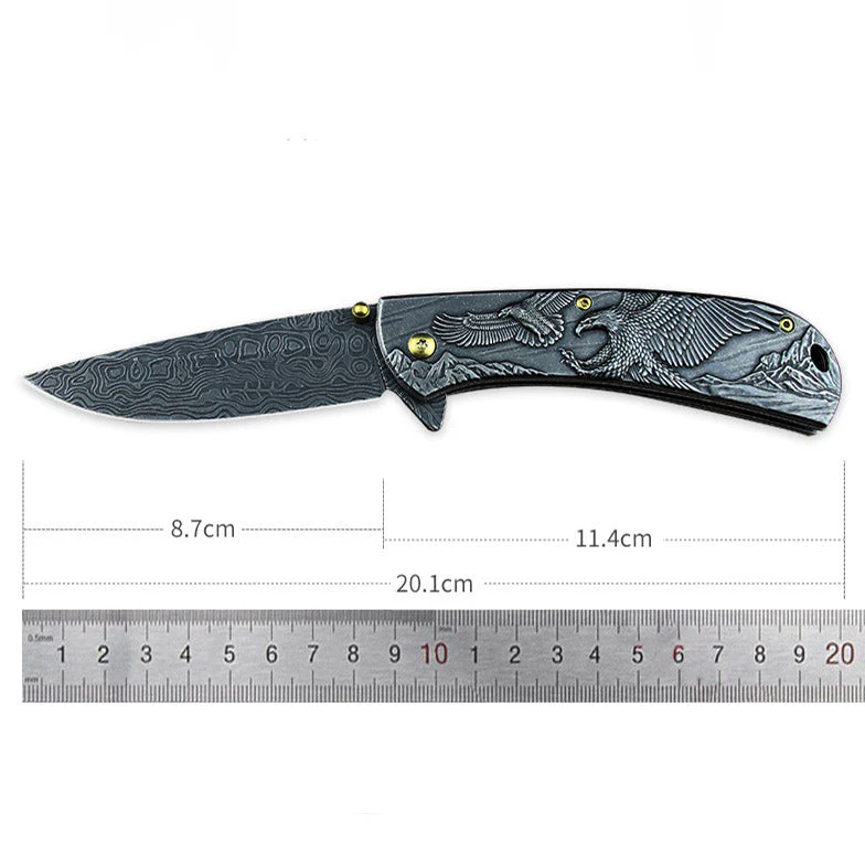 Embossed Pattern Folding Knife Outdoor Tactical Safety Knives - Image 8
