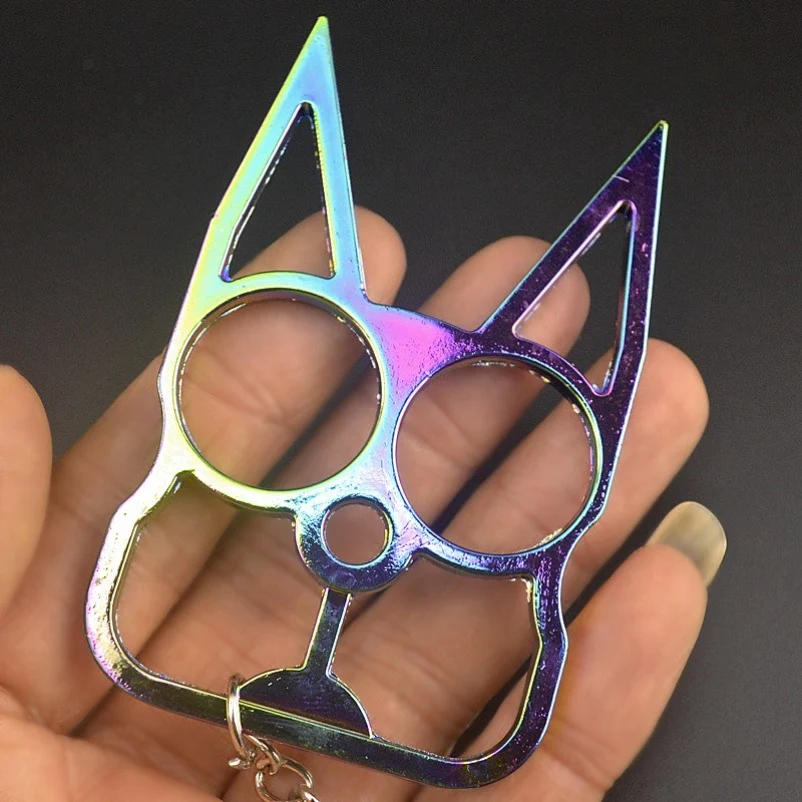 Fashion Cat Knuckle Duster Keychain EDC Self-defense Decoration - Image 3