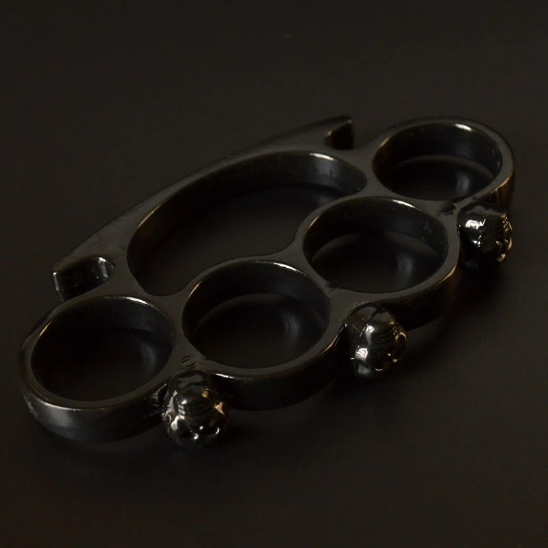 Fashion Skull Brass Knuckle Duster Boxing Four-finger Buckle Self-defense Window Breaker Outdoor Combat Protective Gear EDC Tool - Image 10