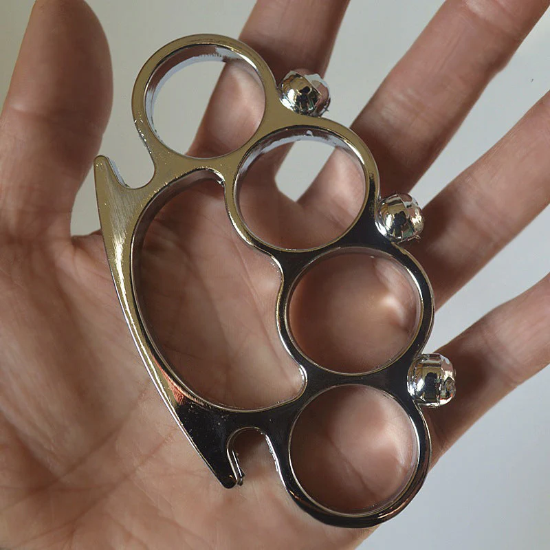 Fashion Skull Brass Knuckle Duster Boxing Four-finger Buckle Self-defense Window Breaker Outdoor Combat Protective Gear EDC Tool - Image 5