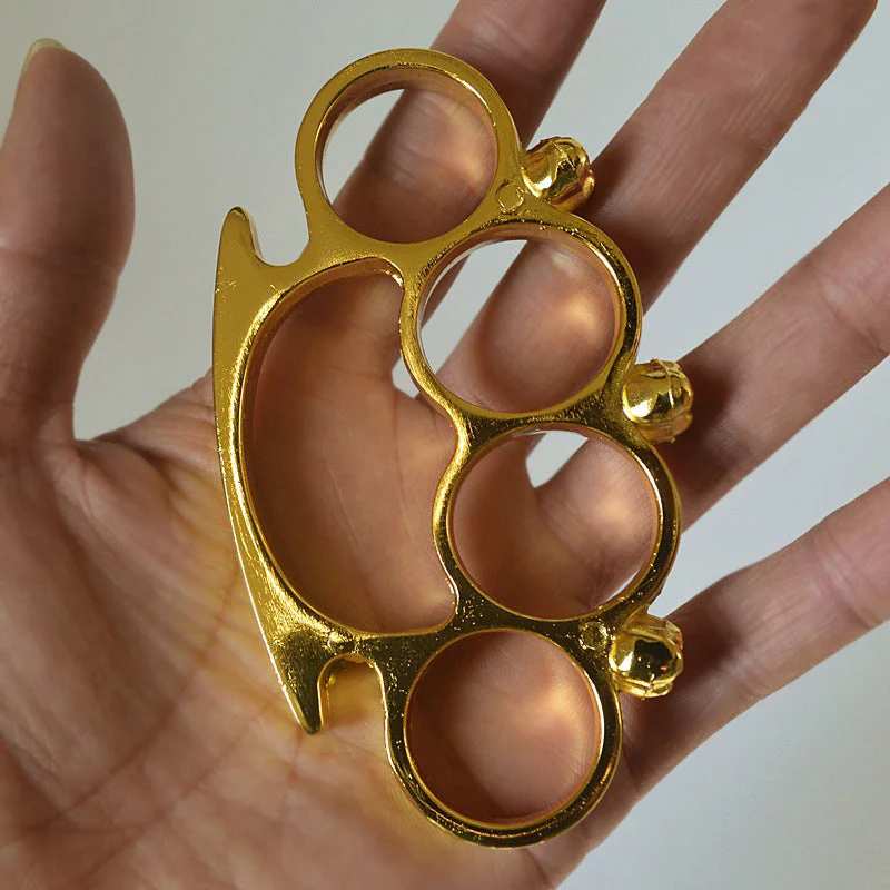 Fashion Skull Brass Knuckle Duster Boxing Four-finger Buckle Self-defense Window Breaker Outdoor Combat Protective Gear EDC Tool - Image 7