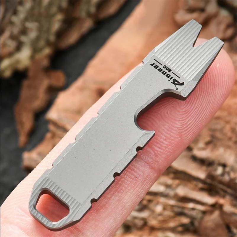 Fingertip Titanium Crowbar Function Bottle Opening EDC Tool