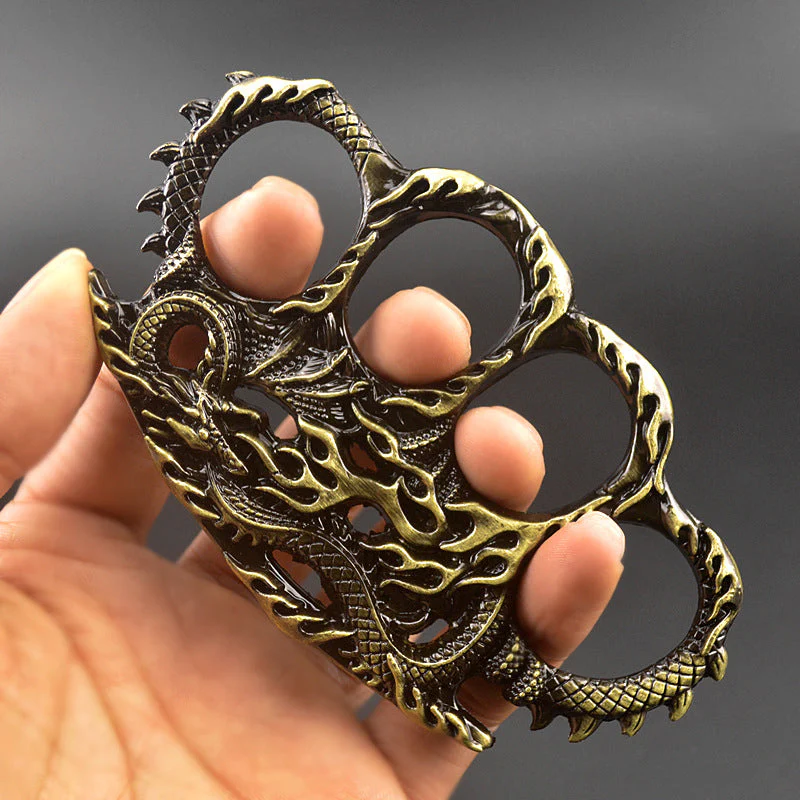 Fire Dragon - Knuckle Duster Boxing Four Finger Buckle Defense Window Breaker Outdoor EDC Tool - Image 2