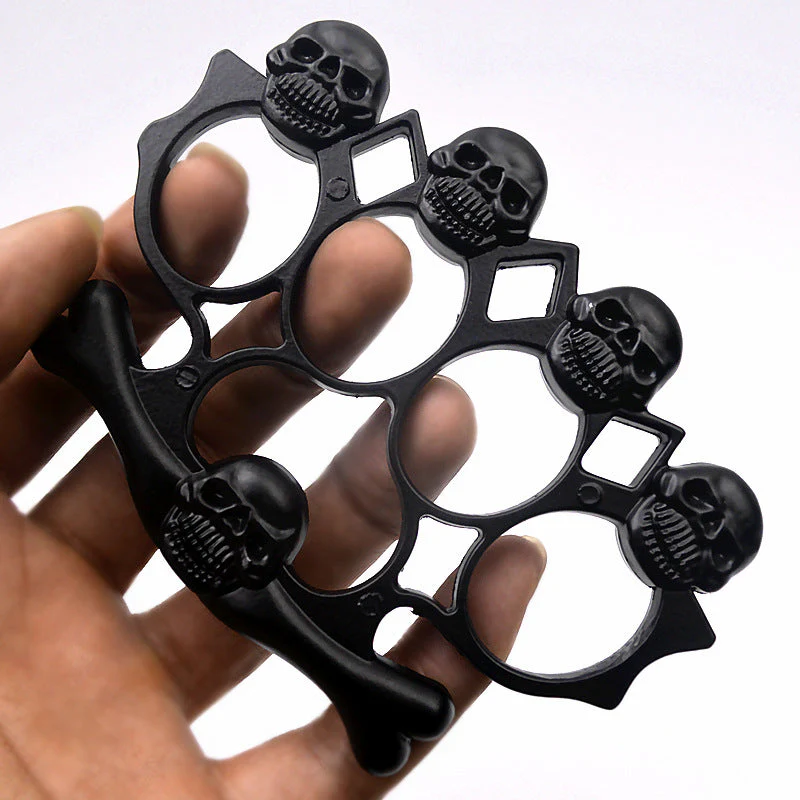 Five Ghost Head- Brass Knuckle Duster Boxing Four Finger Buckle Defense Window Breaker Outdoor EDC Tool - Image 7
