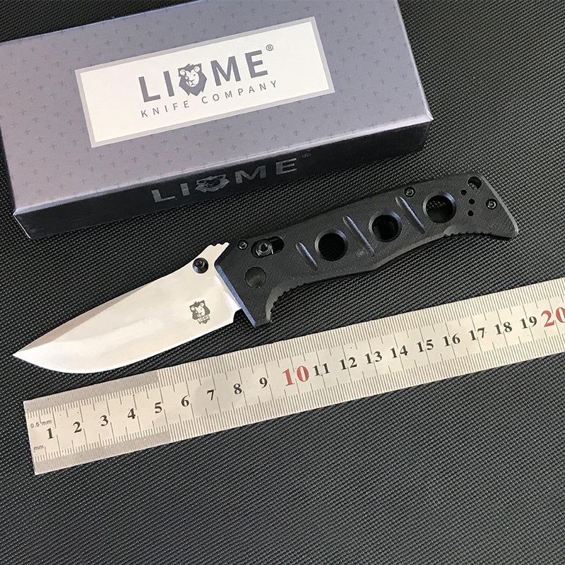 G10 Handle Liome 273 Folding Knife Stone Washing Blade Outdoor Camping Survival Pocket Knives - Image 8