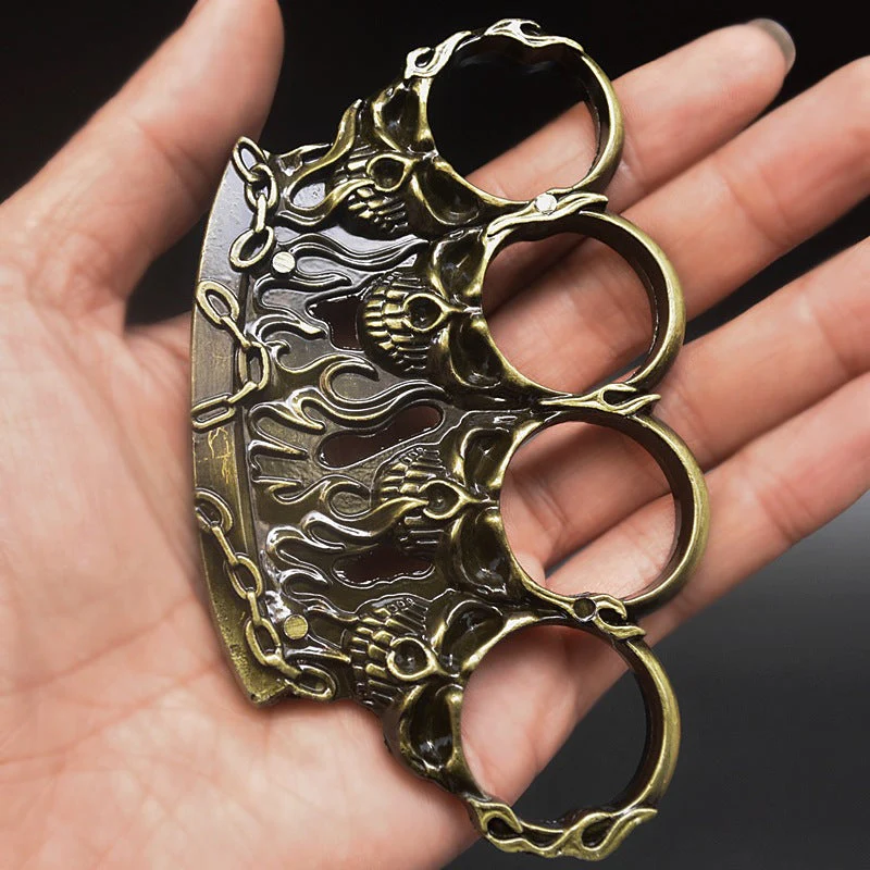 Control-Solid Brass Knuckle Duster Boxing Four Finger Buckle Self Defense Window Breaker Outdoor Portable EDC Tool - Image 3