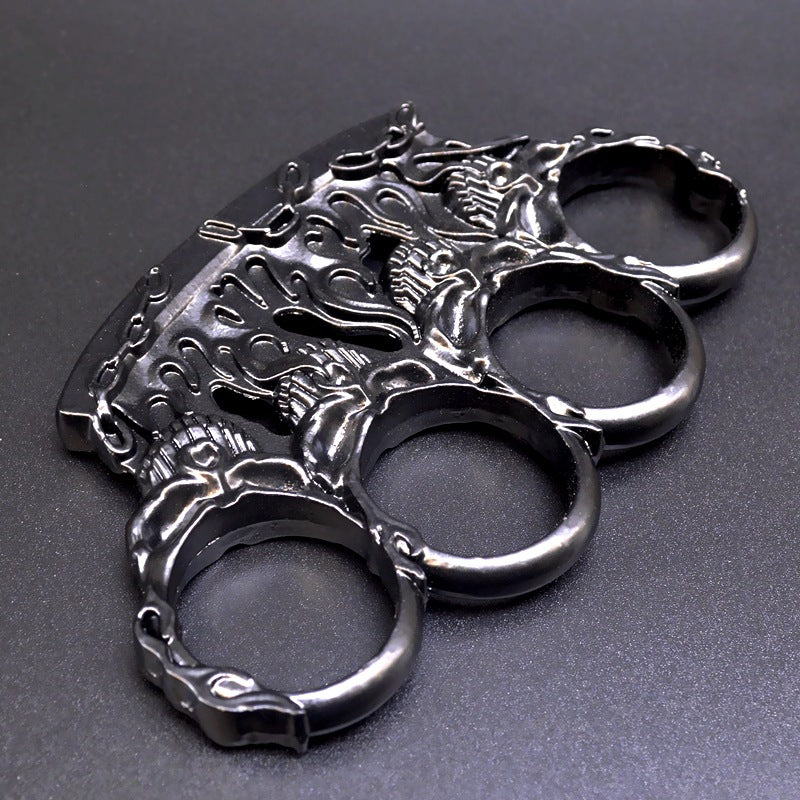 Control-Solid Brass Knuckle Duster Boxing Four Finger Buckle Self Defense Window Breaker Outdoor Portable EDC Tool - Image 4