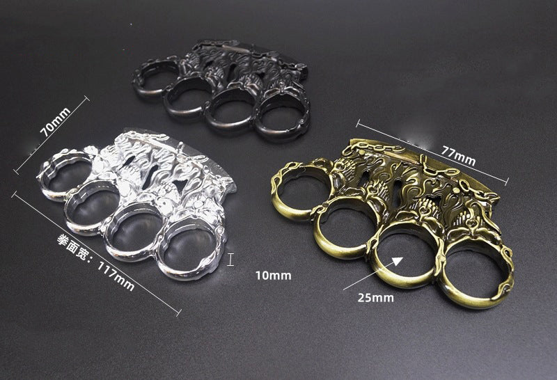 Control-Solid Brass Knuckle Duster Boxing Four Finger Buckle Self Defense Window Breaker Outdoor Portable EDC Tool - Image 5