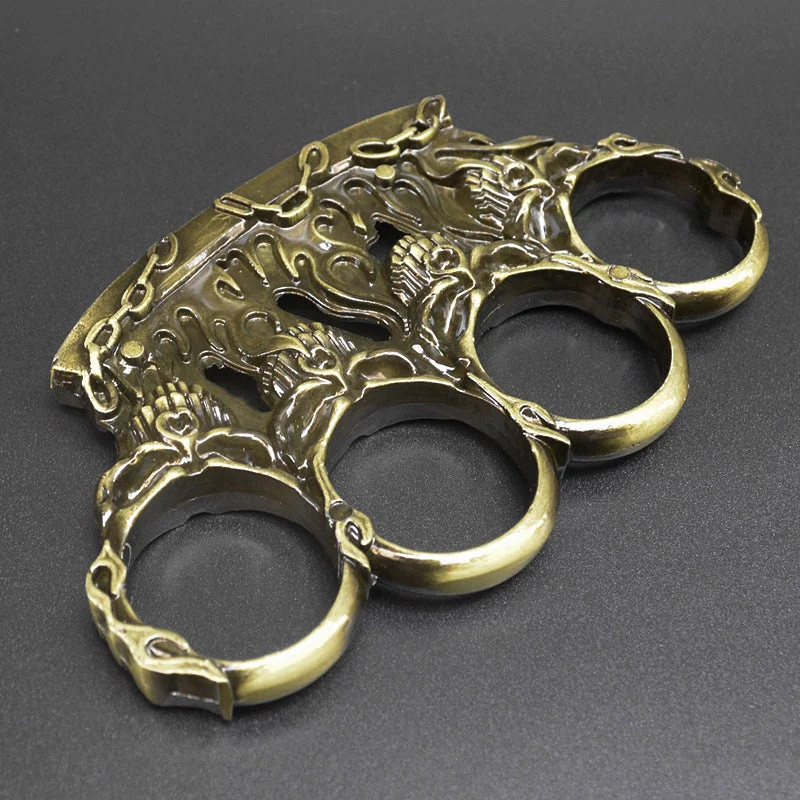 Control-Solid Brass Knuckle Duster Boxing Four Finger Buckle Self Defense Window Breaker Outdoor Portable EDC Tool - Image 9