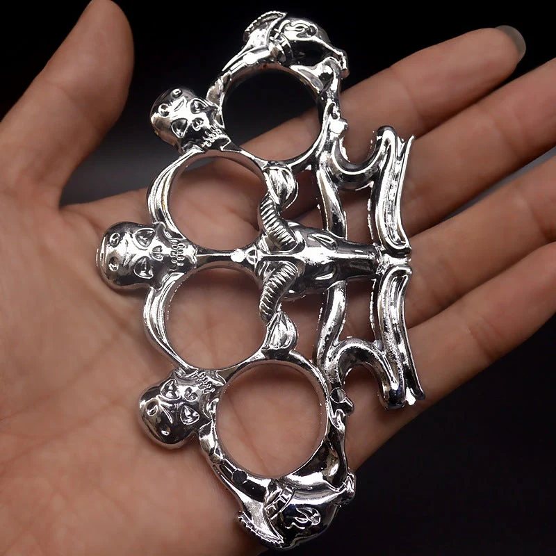 Goat Skull Knuckle Brass Duster Boxing Four Finger Buckle Defense Window Breaker Outdoor EDC Tool - Image 8