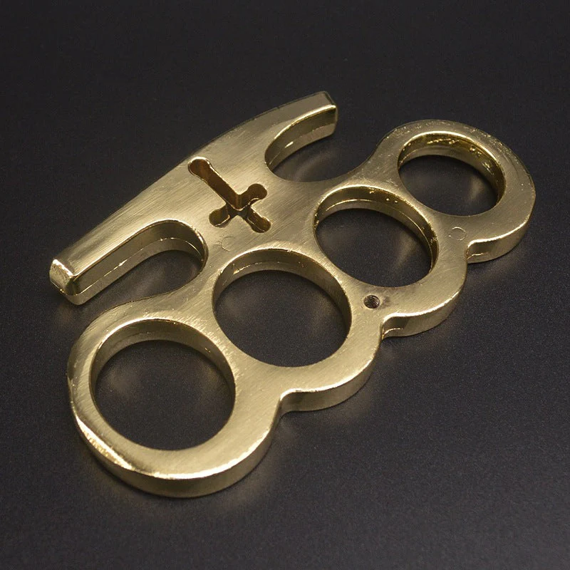God - Brass Knuckle Duster Boxing Four Finger Buckle Defense Window Breaker Outdoor EDC Tool - Image 4