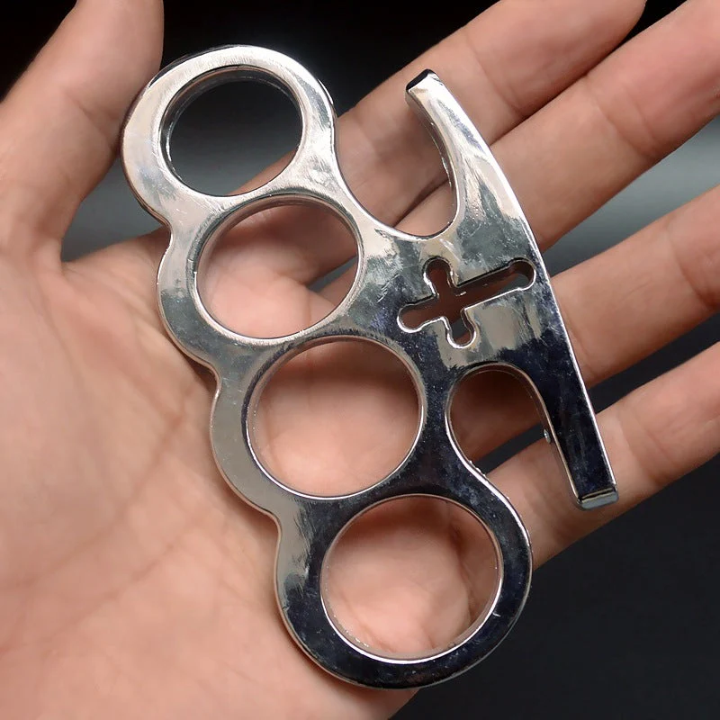 God - Brass Knuckle Duster Boxing Four Finger Buckle Defense Window Breaker Outdoor EDC Tool - Image 5