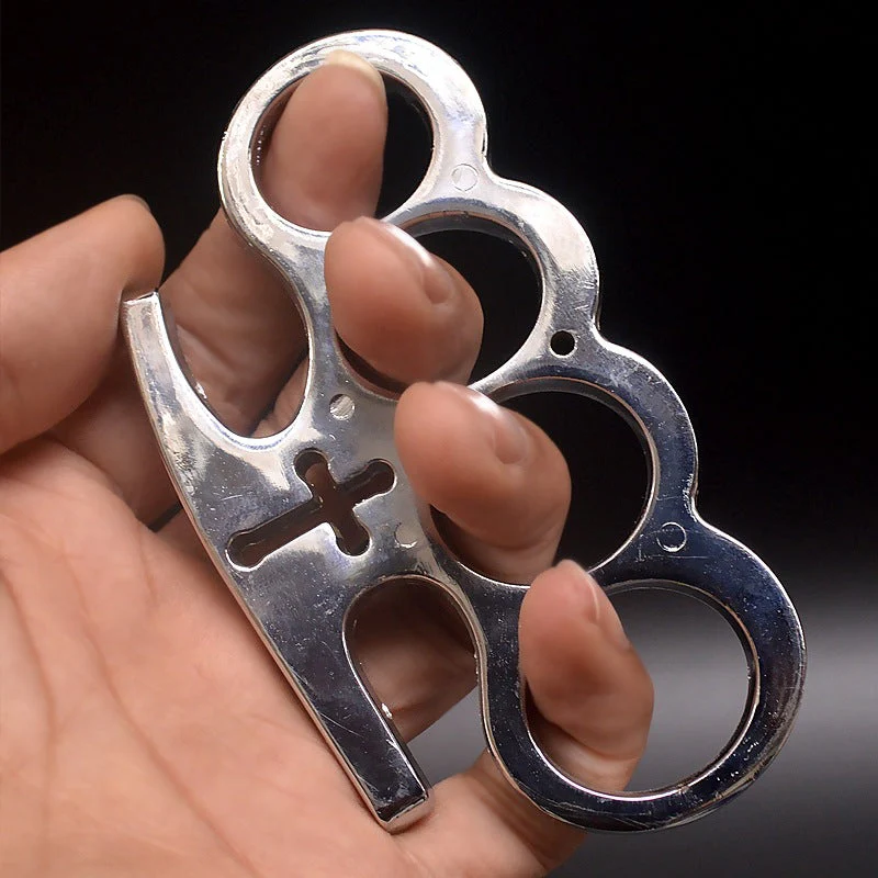 God - Brass Knuckle Duster Boxing Four Finger Buckle Defense Window Breaker Outdoor EDC Tool - Image 7