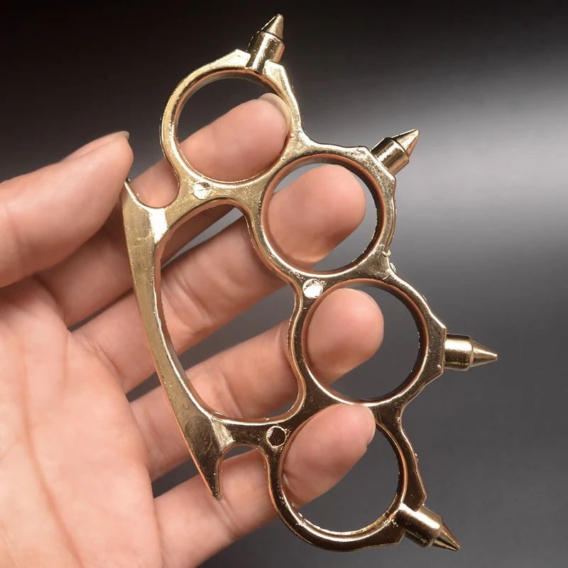 Solid Brass Knuckle Duster Boxing Self Defense Window Breaker Combat Fighting EDC Tool - Image 6