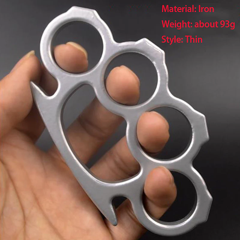 Iron Solid Knuckle Duster Boxing Four Finger Buckle Self Defense Window Breaker Outdoor Portable EDC Tool - Image 10