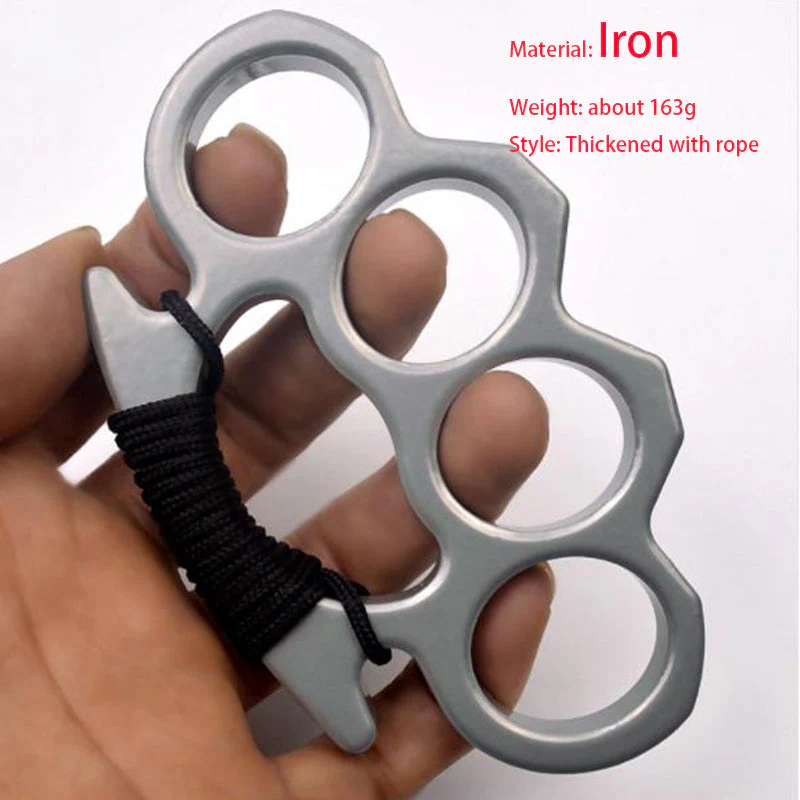 Iron Solid Knuckle Duster Boxing Four Finger Buckle Self Defense Window Breaker Outdoor Portable EDC Tool - Image 12