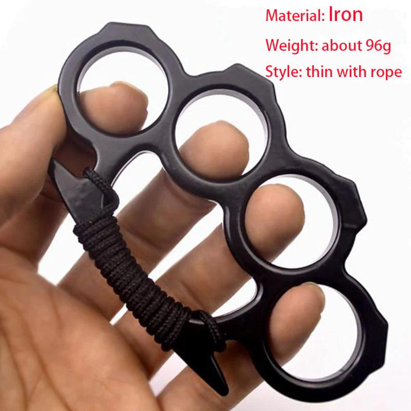Iron Solid Knuckle Duster Boxing Four Finger Buckle Self Defense Window Breaker Outdoor Portable EDC Tool - Image 7