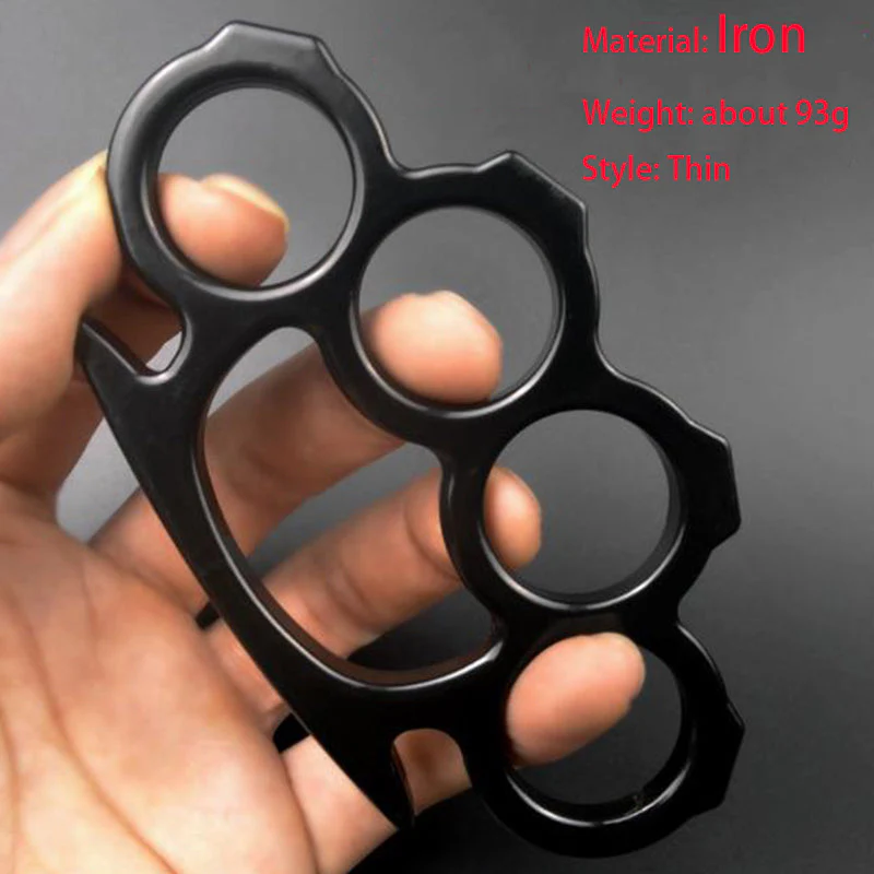 Iron Solid Knuckle Duster Boxing Four Finger Buckle Self Defense Window Breaker Outdoor Portable EDC Tool - Image 9